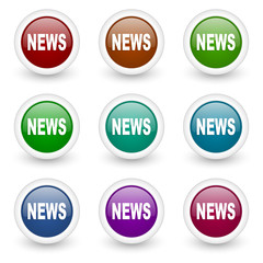 news web icons colorful vector set