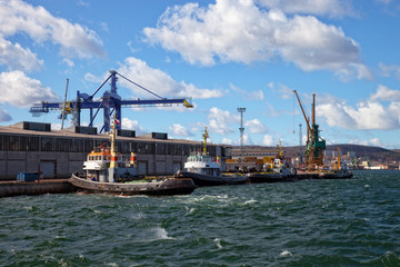 View of the quay Port of Gdynia, Poland.