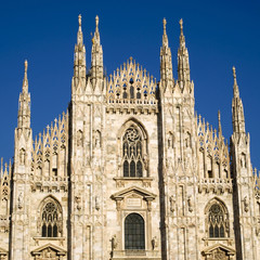 Gothic facade of Milan Cathedral