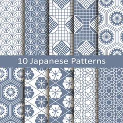 set of ten japanese patterns - 75754594