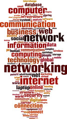 Obraz premium Networking word cloud concept. Vector illustration