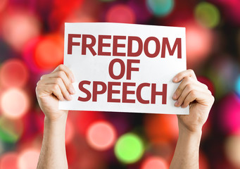 Freedom of Speech card with colorful background