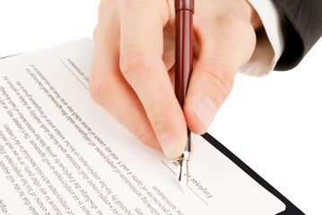 Signing the contract (agreement)