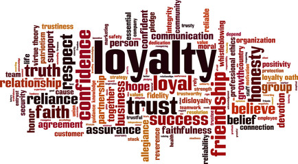 Loyalty word cloud concept. Vector illustration