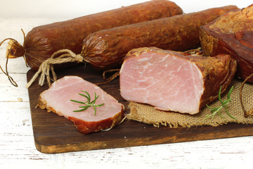  ham on wooden table