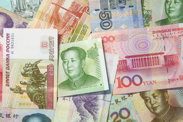 Fototapeta na wymiar Российско-китайские денежные отношения