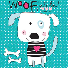 woof cute dog vector illustration - 75757935