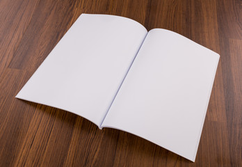 Blank catalog, magazines,book mock up on wood background