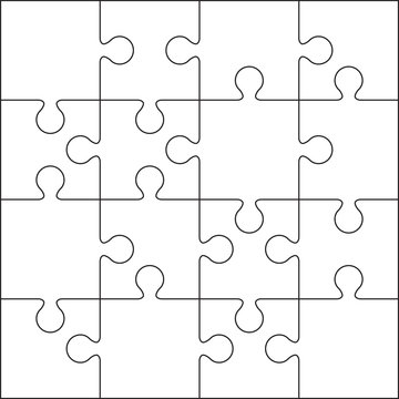 16 Jigsaw puzzle blank template or cutting guidelines
