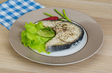 Grilled shark steak