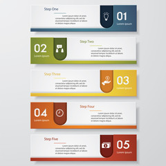 Design clean number banners template. Vector.