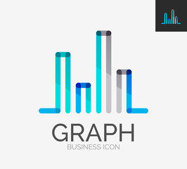 Minimal line design logo, chart, graph icon