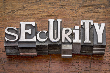 security word in metal type