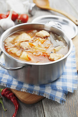 Cabbage soup with meat