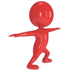 3d man doing yoga exercise