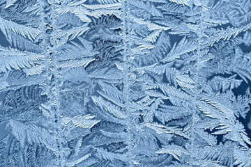 Beautiful frost patterns on glass
