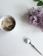 Coffee, lillac and sugar
