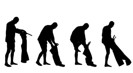 Vector silhouette of a man.