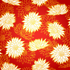 National chinese seamless pattern with chrysanthemum. Chinese