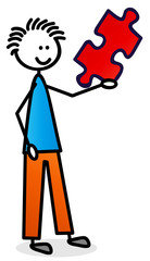Mann mit Puzzle