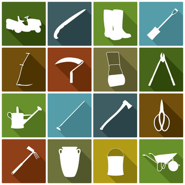 Iconset (1/2) *** Garten Werkzeug - white
