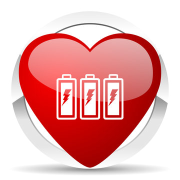 battery valentine icon power sign