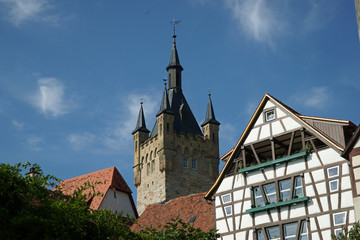 Fototapeta na wymiar Blauer Turm in Bad Wimpfen