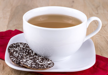 Obraz premium Chocolate cookies and tea