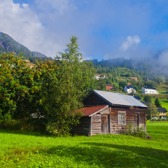 Beautiful vibrant summer norwegian landscape, Norway