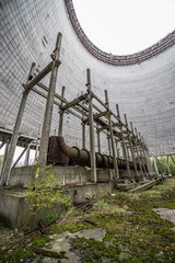 Reactor no. 5 cooling tower in Chernobyl Zone of Alienation
