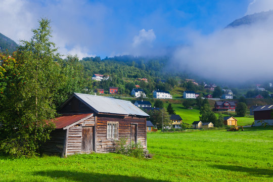 Beautiful vibrant summer norwegian landscape, Norway