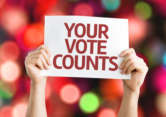 Your Vote Counts card with colorful background