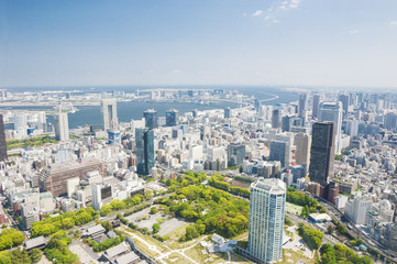 Fototapeta premium Aerial view of Tokyo city in Japan