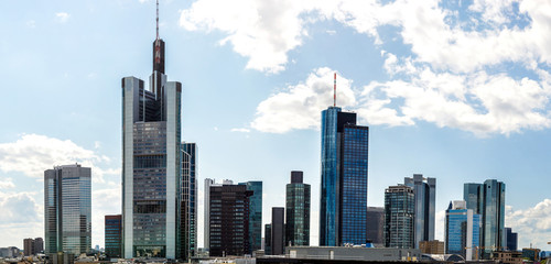 Fototapeta premium Financial district in Frankfurt