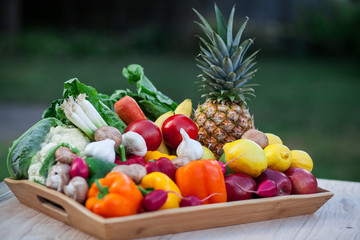 Assorted fresh fruits and vegetables