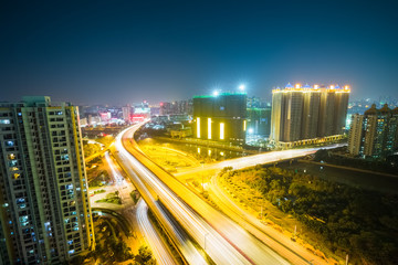 Fototapeta na wymiar city highway at night