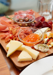 Cheese and sausage platter