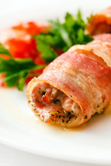 sausage wrapped in bacon