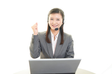 ガッツポーズのオペレーター