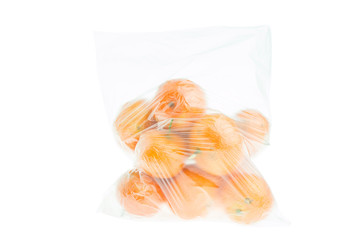 Tangerine in a plastic bag