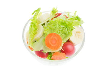 vegetable salad in glass bowl
