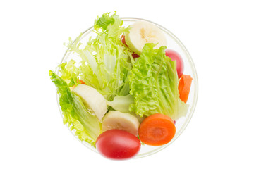 vegetable salad in glass bowl
