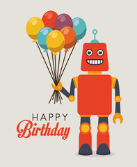 Robot design over gray background vector illustration
