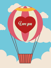 Airballoon design over cloudscape backgroundvector illustration