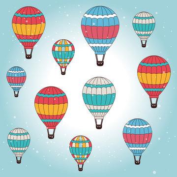 Airballoon design over cloudscape backgroundvector illustration