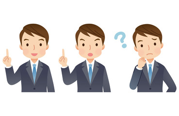 スーツを着た男性　ビジネスマン　表情セット