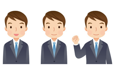 スーツを着た男性　ビジネスマン　表情セット