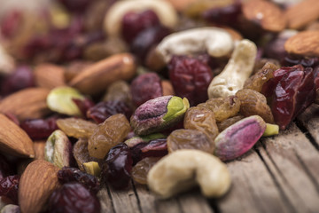 Pistachio and nuts closeup