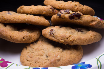 Oatmeal raisin cookies on a plate