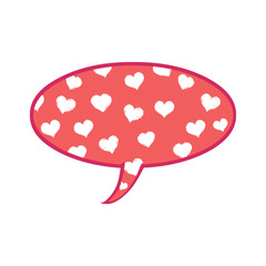 Vector Single Cartoon Comics Bubble with Heart Pattern